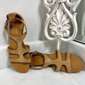 Mila Paoli Italian Leather Gold/Tan Sandals
